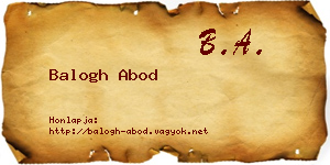 Balogh Abod névjegykártya